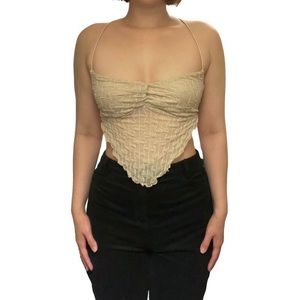 Backless Seam Detail Bandana Crop Top